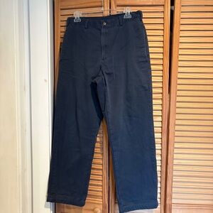Vintage L.L. Bean Navy Men’s Straight-Leg Pants Plaid Flannel Lined 32x29 cotton